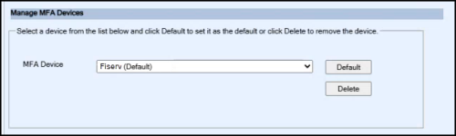 Manage MFA Device section of the MFA Devices page.